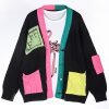 OEM & ODM Women's Viscose / Cotton Long Sleeve Jacquard Knitted Sweater