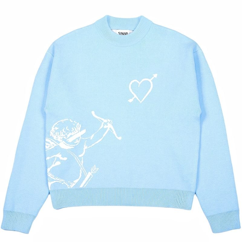 Maglione girocollo in maglia jacquard con grafica personalizzata per uomo