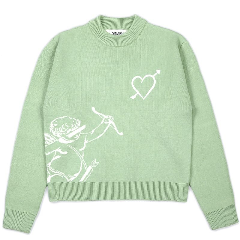 Maglione girocollo in maglia jacquard con grafica personalizzata per uomo