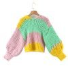 Cardigan en coton crocheté pour femme, col en V, personnalisé