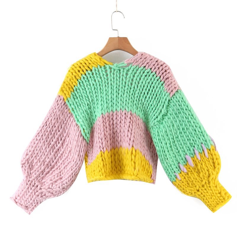 Cardigan en coton crocheté pour femme, col en V, personnalisé