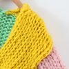 Cardigan en coton crocheté pour femme, col en V, personnalisé