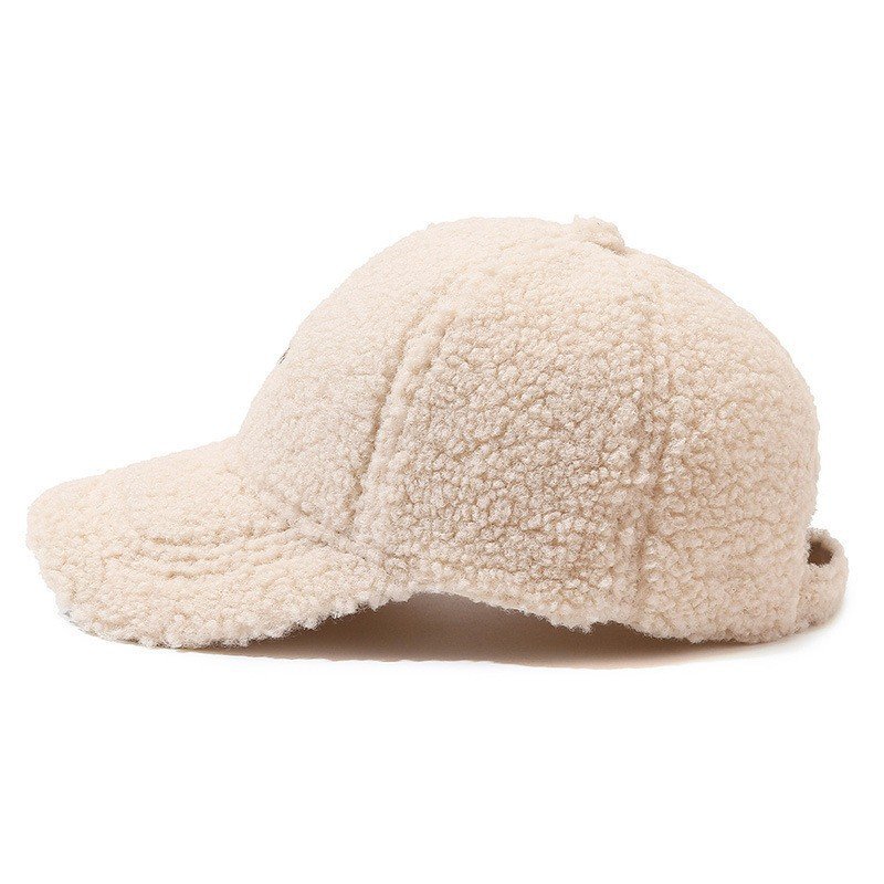 Casquette de baseball d'hiver épaisse en molleton brodé de style coréen en polyester personnalisé