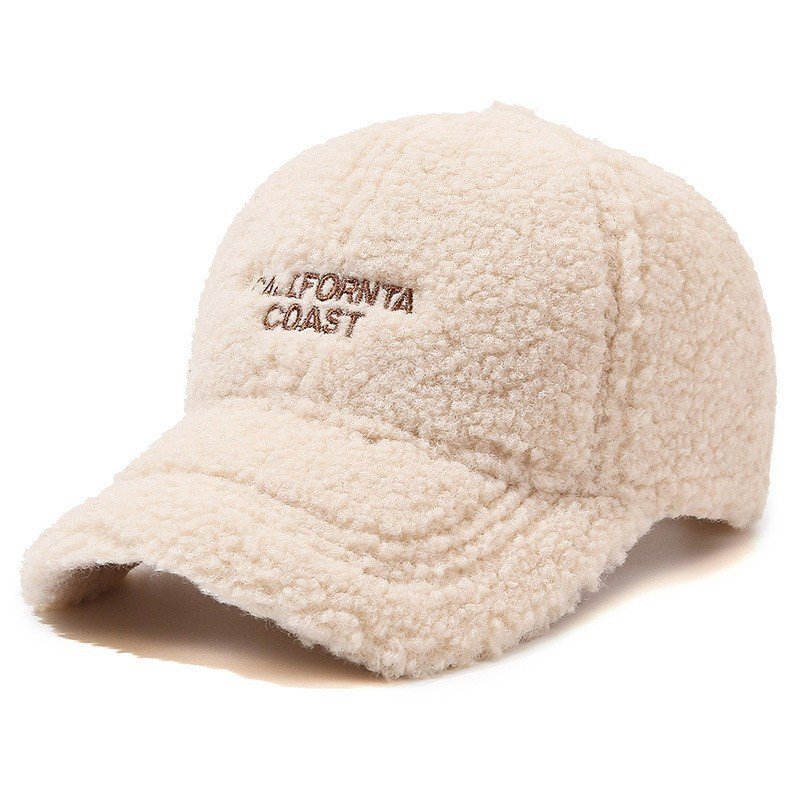 Casquette de baseball d'hiver épaisse en molleton brodé de style coréen en polyester personnalisé