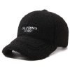 Casquette de baseball d'hiver épaisse en molleton brodé de style coréen en polyester personnalisé