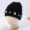 Wholesale Custom Acrylic Beanie with Pearl Chain & Rhinestone – Warm & Stylish