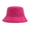 Chapeau bob pour femme avec strass en forme de goutte d'eau – Tissu en coton pour le printemps et l'automne